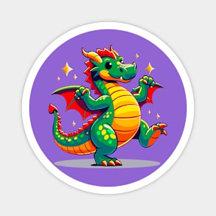 Dragon Dancing by Himself Magnet